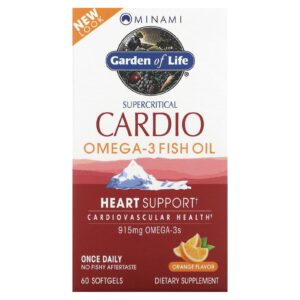 Minami Nutrition Cárdio Supercrítico Óleo de Peixe Ômega-3 Sabor Laranja 915 mg 60 Cápsulas Softgel