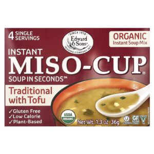 Edward & Sons Miso-Cup Instantâneo Tradicional com Tofu 4 Porções Individuais 36 g (13 oz)