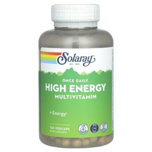 Solaray Once Daily High Energy multivitamínico sem ferro 120 cápsulas