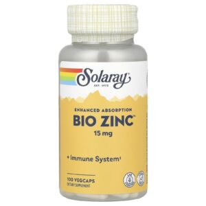 Solaray Bio Zinc 15 mg 100 Cápsulas Vegetais