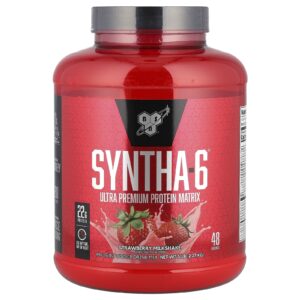 BSN Syntha-6 Matriz de Proteínas Ultrapremium Milk Shake de Morango 50 lbs (227 kg)