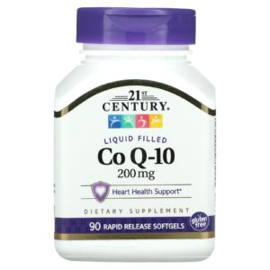 21st Century CoQ-10 Preenchida com Líquido 200 mg 90 Cápsulas Softgel