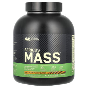 Optimum Nutrition Serious Mass™ Manteiga de Amendoim com Chocolate 272 kg (6 lb)