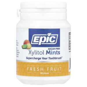 Epic Dental Mentas de Xilitol Sem Açúcar Frutas Frescas 180 Unidades
