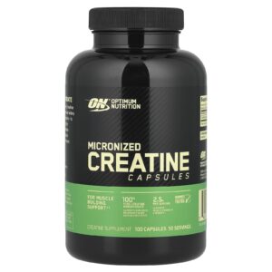 Optimum Nutrition Cápsulas de Creatina Micronizada 100 Cápsulas (125 g por Cápsula)