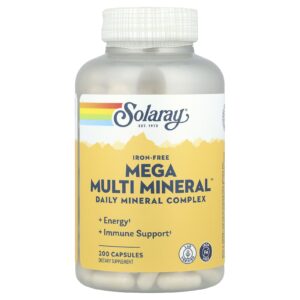 Solaray Mega Multimineral Sem Ferro 200 Cápsulas