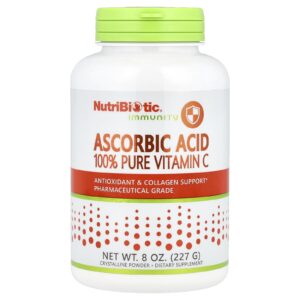 NutriBiotic Imunidade Ácido Ascórbico Vitamina C 100% Pura Pó Cristalino 227 g (8 oz)