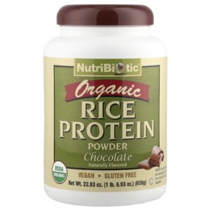 NutriBiotic Proteína de Arroz Orgânico Cru Chocolate 650 g (1 lb 69 oz)