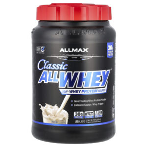 ALLMAX CLASSIC ALLWHEY® 100% Fonte de Whey Protein Baunilha 907 g (2 lb)
