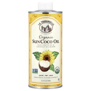 La Tourangelle Sun Coco Orgânico Mistura de Óleo de Girassol e Óleo de Coco 750 ml