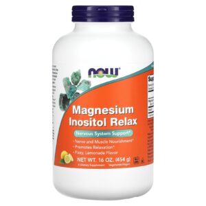 NOW Foods Magnésio Inositol Relaxante Limonada 454 g (16 oz)