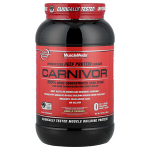 MuscleMeds Carnivor Isolado de Proteína de Bovino Produzido por Bioengenharia Caramelo de Baunilha 888 g (195 lbs)