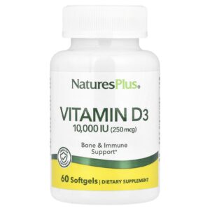 NaturesPlus Vitamina D3 250 mcg (10.000 UI) 60 Cápsulas Softgel