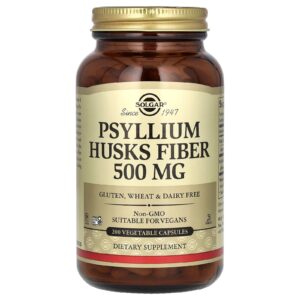 Solgar Fibra de Casca de Psílio 200 Cápsulas Vegetais (500 mg por Cápsula)