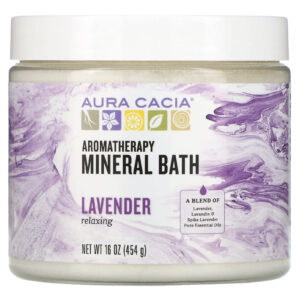 Aura Cacia Banho Mineral de Aromaterapia Lavanda Relaxante 16 oz (454 g)