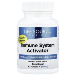 Life Source Basics (WGP Beta Glucan) Immune System Activator 500 mg 60 Cápsulas