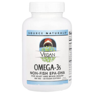 Source Naturals Ômega-3 Vegana EPA-DHA Sem Peixe 300 mg 60 Cápsulas Softgel Veganas