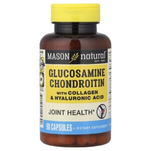 Mason Natural Glicosamina e Condroitina com Colágeno e Ácido Hialurônico 90 Cápsulas