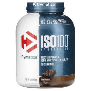 Dymatize ISO100® Hidrolisado 100% de Isolado de Proteína Whey Brownie Fudge 23 kg (5 lb)