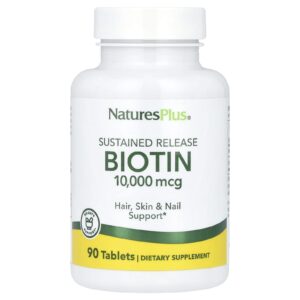 NaturesPlus Biotina de Liberação Gradual 10.000 mcg 90 Comprimidos