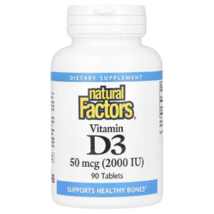 Natural Factors Vitamina D3 50 mcg (2.000 UI) 90 Comprimidos