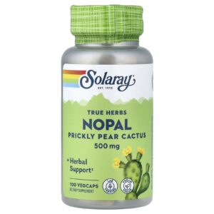Solaray Ervas verdadeiras Nopal Opuntia Cacto 500 mg 100 VegCaps