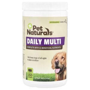 Pet Naturals Multivitamínico Diário Para Cães Todas as Idades 150 Cápsulas Mastigáveis 525 g (1852 oz)
