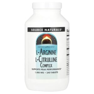 Source Naturals Complexo de L-Arginina L-Citrullina 1.000 mg 240 Comprimidos