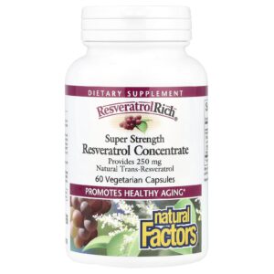Natural Factors ResveratrolRich® Concentrado de Resveratrol Potência Superior 60 Cápsulas Vegetarianas