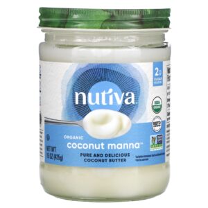 Nutiva Coconut Manna Orgânico Manteiga de Coco Pura e Deliciosa 425 g (15 oz)