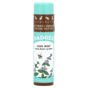 Badger Balm para os Lábios Manteiga de Cacau Cool Mint 025 oz (7 g)