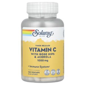 Solaray Vitamina C de Liberação Programada com Rosa-mosqueta e Acerola 1.000 mg 100 VegCaps