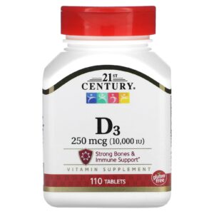 21st Century Vitamina D3 250 mcg (10.000 UI) 110 Comprimidos