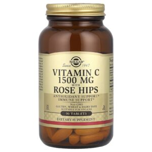 Solgar Vitamina C com Rosa-mosqueta 1.500 mg 90 Comprimidos