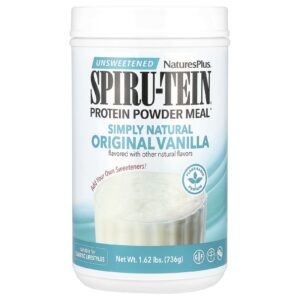 NaturesPlus Spiru-Tein® Refeição de Proteína em Pó Não Adoçada Baunilha 736 g (162 lb)