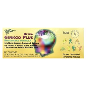 Prince of Peace Ultra Ginkgo Plus Fórmula de Resistência 30 Frascos x 10 ml (0.34 fl oz) Cada