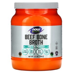 NOW Foods Sports Caldo de Osso Bovino Proteína em Pó 544 g (12 lb)