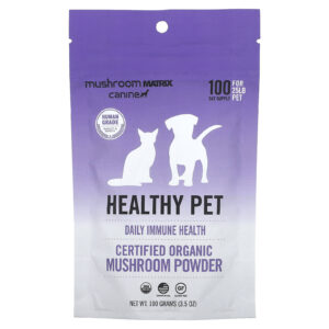 Mushroom Matrix Canine Healthy Pet Pó de Cogumelo Orgânico Certificado Para Animais de Estimação de 25 lb Para Cães e Gatos 100 g (35 oz)