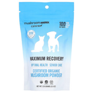 Mushroom Matrix Canine Recuperação Máxima Cogumelo Orgânico em Pó Para Animais de Estimação de 25 lb Para Cães e Gatos 100 g (35 oz)