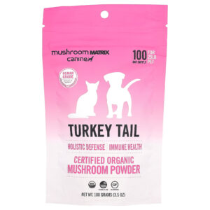 Mushroom Matrix Canine Cauda de Peru Cogumelo Orgânico em Pó Para Animais de Estimação de 25 lb Para Cães e Gatos 100 g (35 oz)