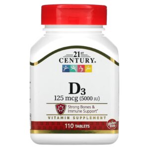 21st Century Vitamina D3 125 mcg (5.000 UI) 110 comprimidos