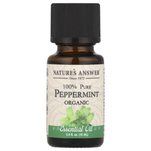 Natures Answer Óleo Essencial Orgânico 100% Pura Menta 0.5 fl oz (15 ml)