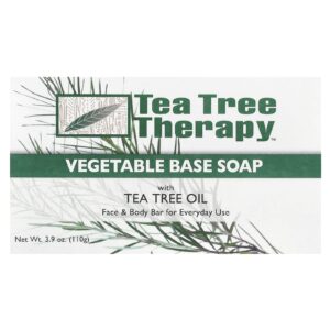 Tea Tree Therapy Sabonete em Barra à Base de Vegetais com Óleo de Melaleuca 1 Barra 110 g (39 oz)