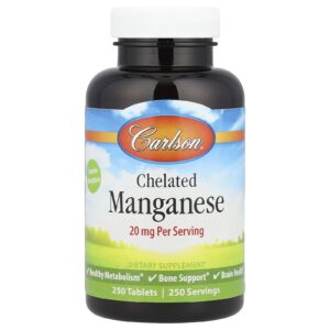 Carlson Manganês Quelado 20 mg 250 Comprimidos