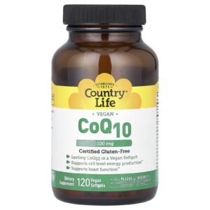 Country Life CoQ10 Vegana 100 mg 120 Cápsulas Softgel Veganas