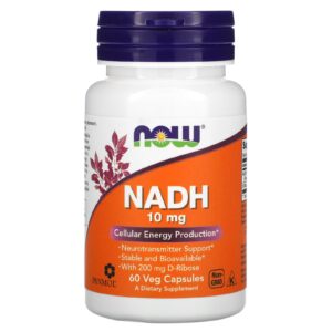 NOW Foods NADH 10 mg 60 Cápsulas Vegetais