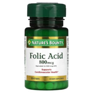 Natures Bounty Ácido Fólico 800 mcg 250 Comprimidos