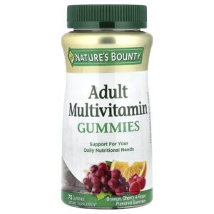 Natures Bounty Jujubas Multivitamínicas para Adultos Sabores Laranja Cereja e Uva 75 Jujubas