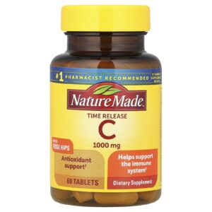 Nature Made Vitamina C com Rosa-Mosqueta Liberação Programada 1.000 mg 60 Comprimidos