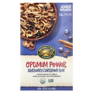 Natures Path Cereal Orgânico Optimum Power® Linhaça de Mirtilo e Canela 400 g (14 oz)